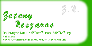 zeteny meszaros business card